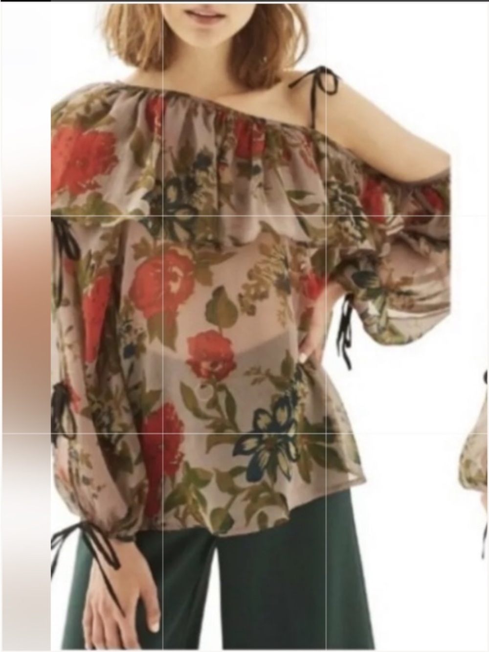 Topshop sheer floral blouse